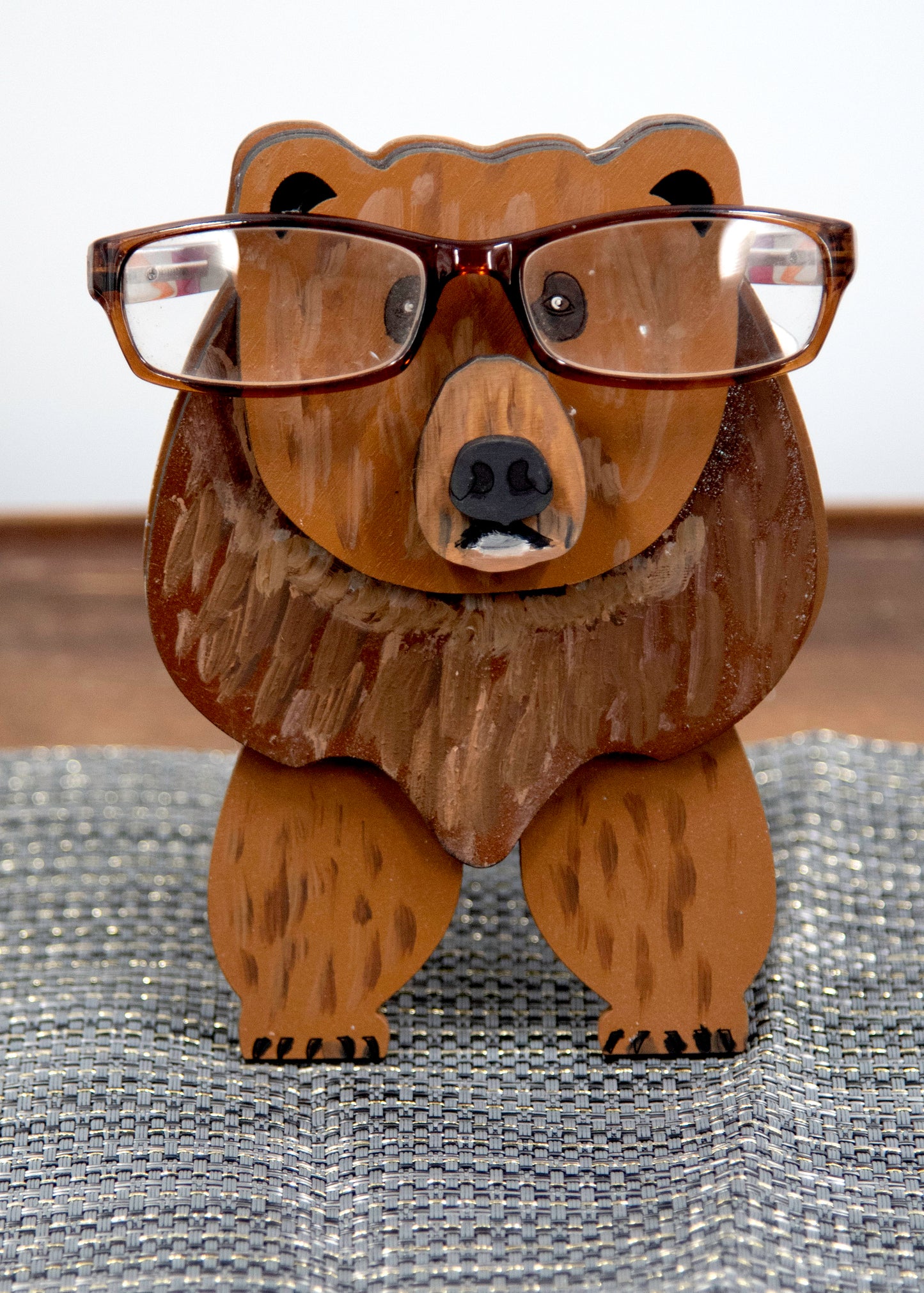Bear Glasses Holder- Hand- Painted Wooden Eyeglass Stand