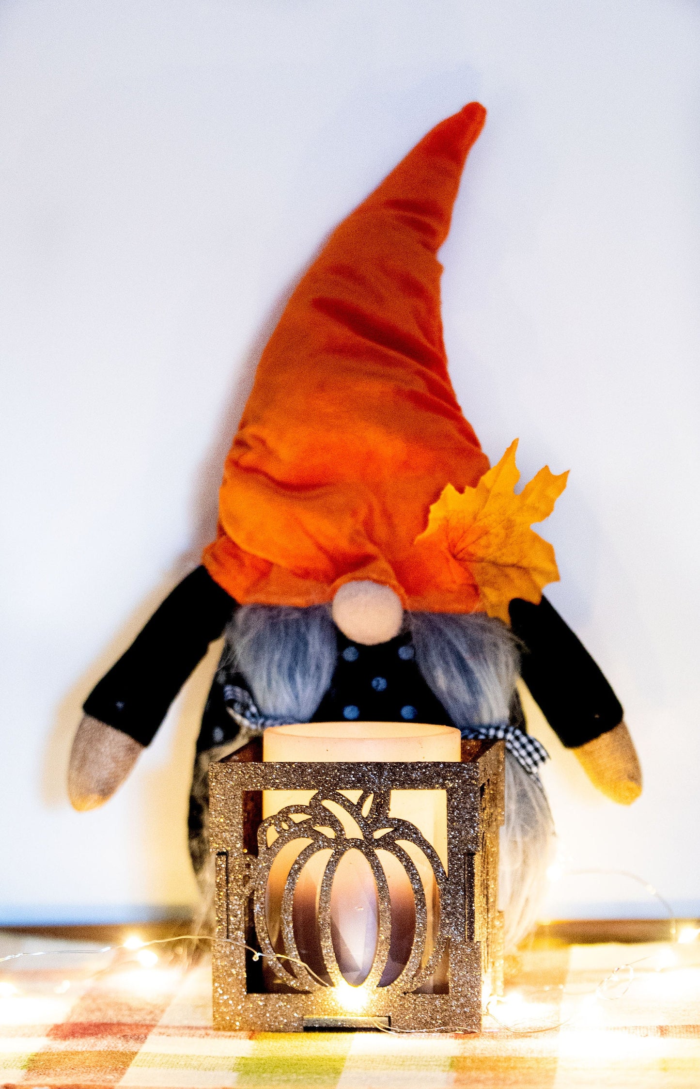 Pumpkin decoration fall candles centerpiece, pumpkin candle holder wood