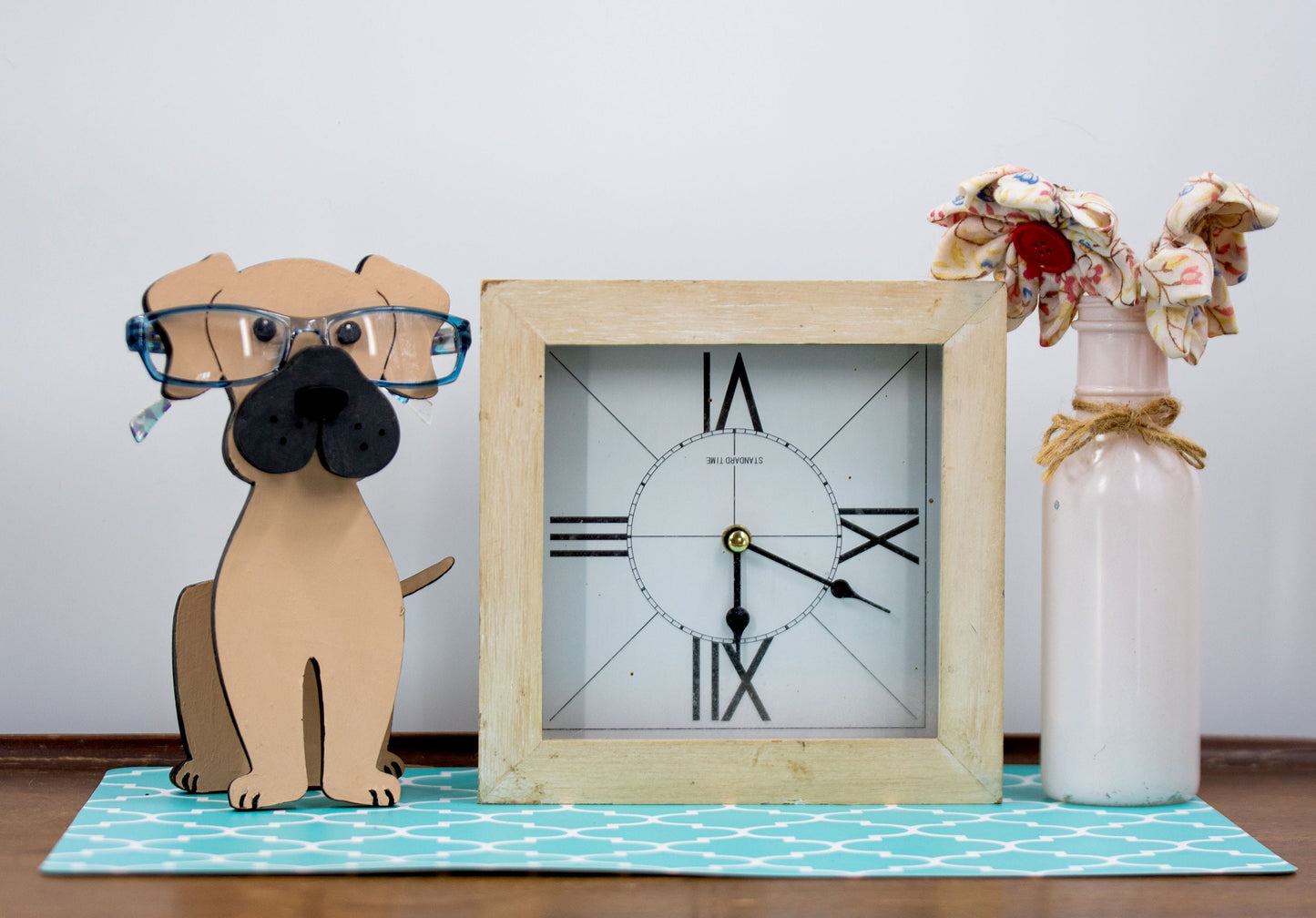 Mastiff Wooden glasses holder, Dog desk decoration & Nightstand decor