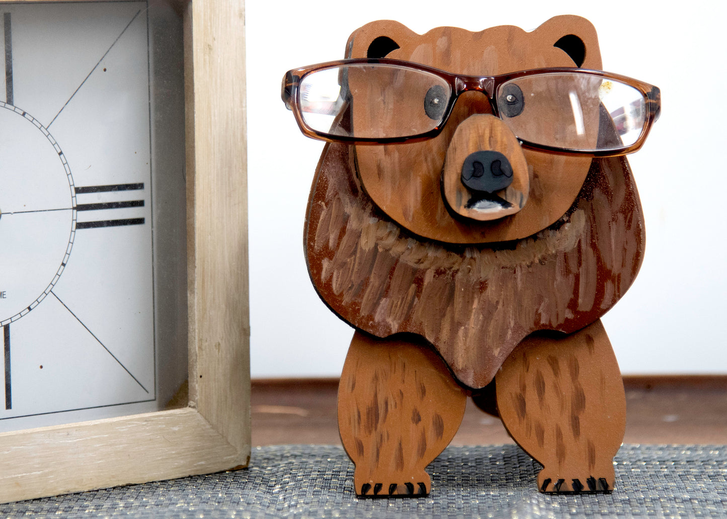Bear Glasses Holder- Hand- Painted Wooden Eyeglass Stand