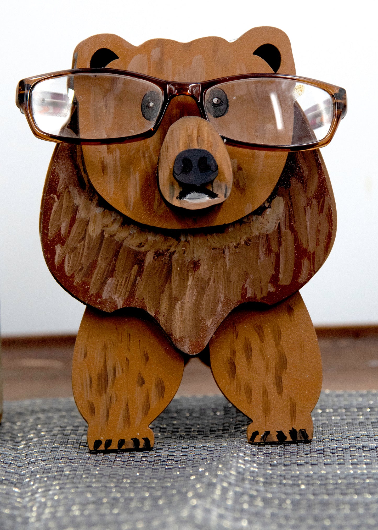 Bear Glasses Holder- Hand- Painted Wooden Eyeglass Stand
