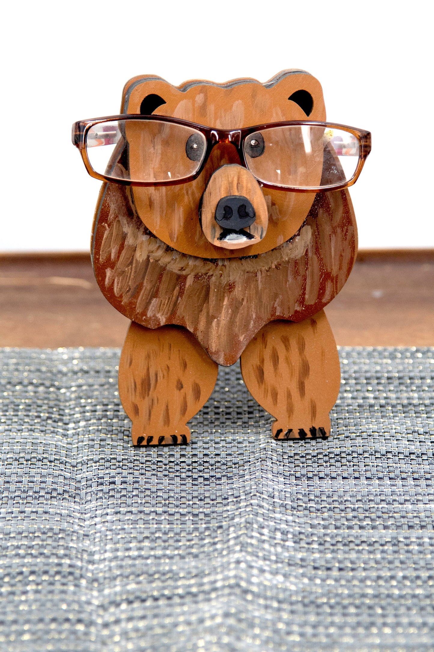 Bear Glasses Holder- Hand- Painted Wooden Eyeglass Stand
