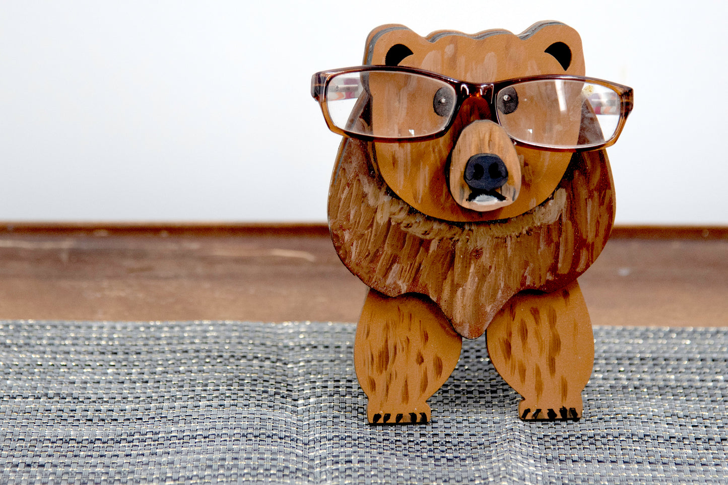 Bear Glasses Holder- Hand- Painted Wooden Eyeglass Stand