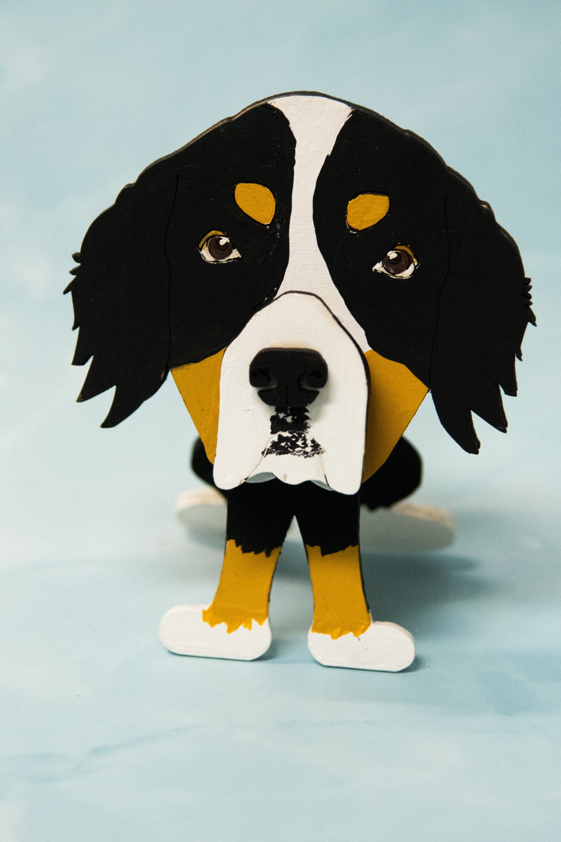 DIY wooden Bernese Mountain Dog glasses holder kit, paint your own unfinished dog eyeglass stand craft project, pet lover DIY decor gift, buildable wood dog breed glasses stand for crafters and dog lovers.