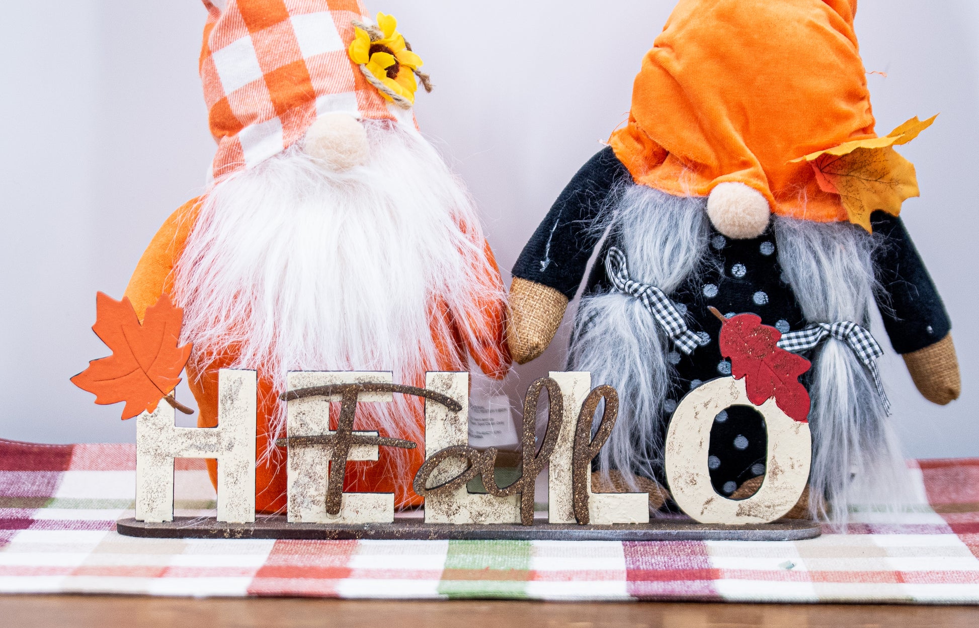DIY wooden Hello Fall shelf sitter craft kit with autumn leaf accents, unfinished paint-your-own standing sign for fall and Thanksgiving home decor, rustic farmhouse seasonal decoration, includes all wood pieces for easy painting and assembly
