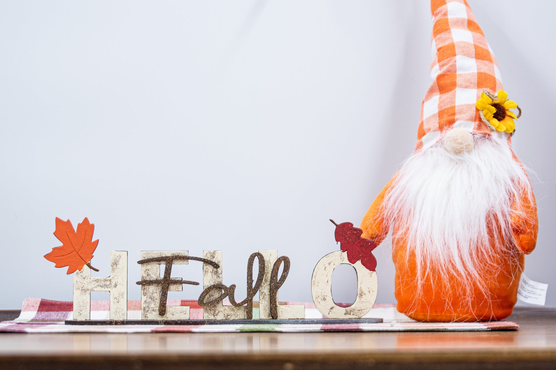 DIY wooden Hello Fall shelf sitter craft kit with autumn leaf accents, unfinished paint-your-own standing sign for fall and Thanksgiving home decor, rustic farmhouse seasonal decoration, includes all wood pieces for easy painting and assembly
