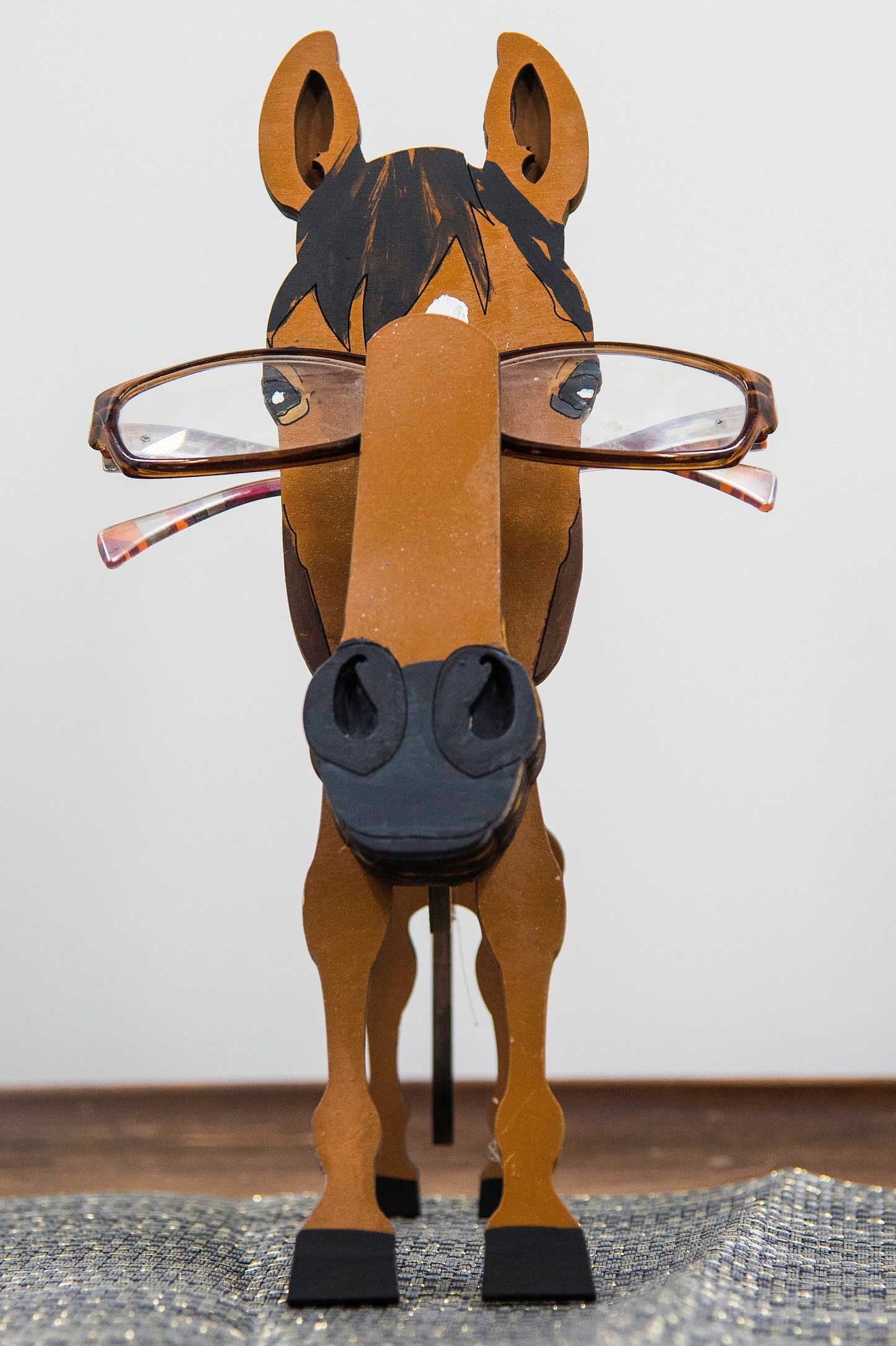 Horse Glasses Holder - Hand-Painted Wooden eyeglasses stand
