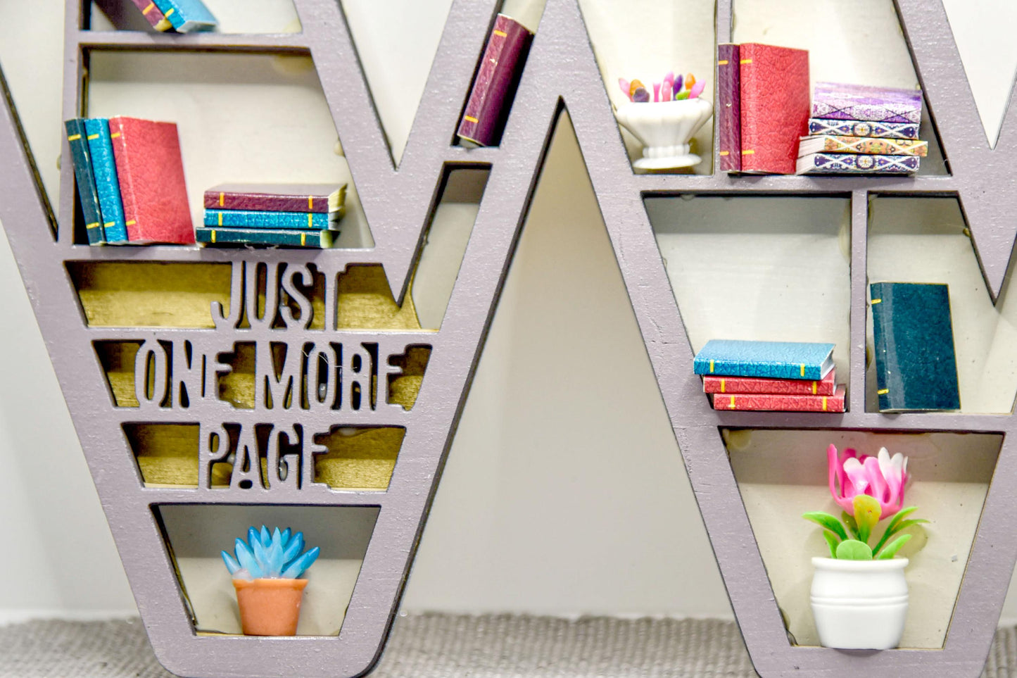 Personalized Letter Bookshelf - Custom Initial Mini Bookshelf Decor
