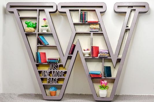 Personalized Letter Bookshelf - Custom Initial Mini Bookshelf Decor
