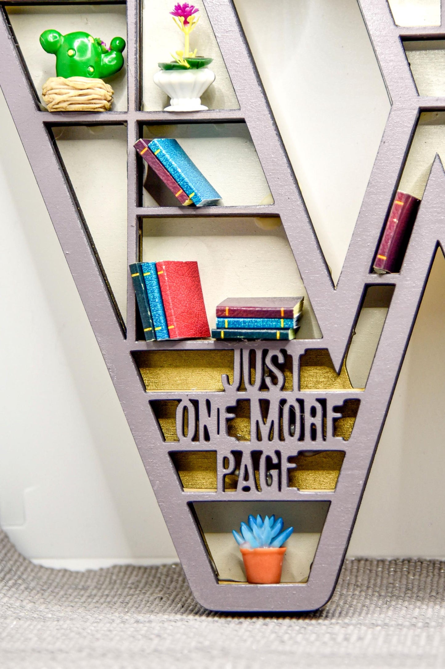 Personalized Letter Bookshelf - Custom Initial Mini Bookshelf Decor