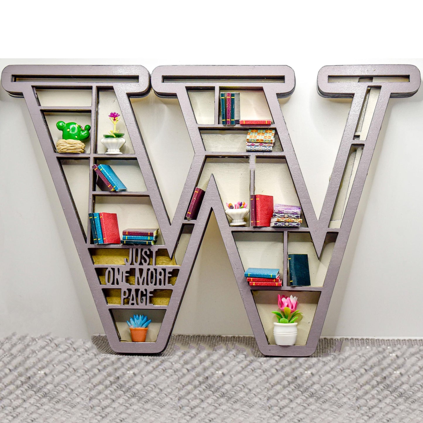 Personalized Letter Bookshelf - Custom Initial Mini Bookshelf Decor