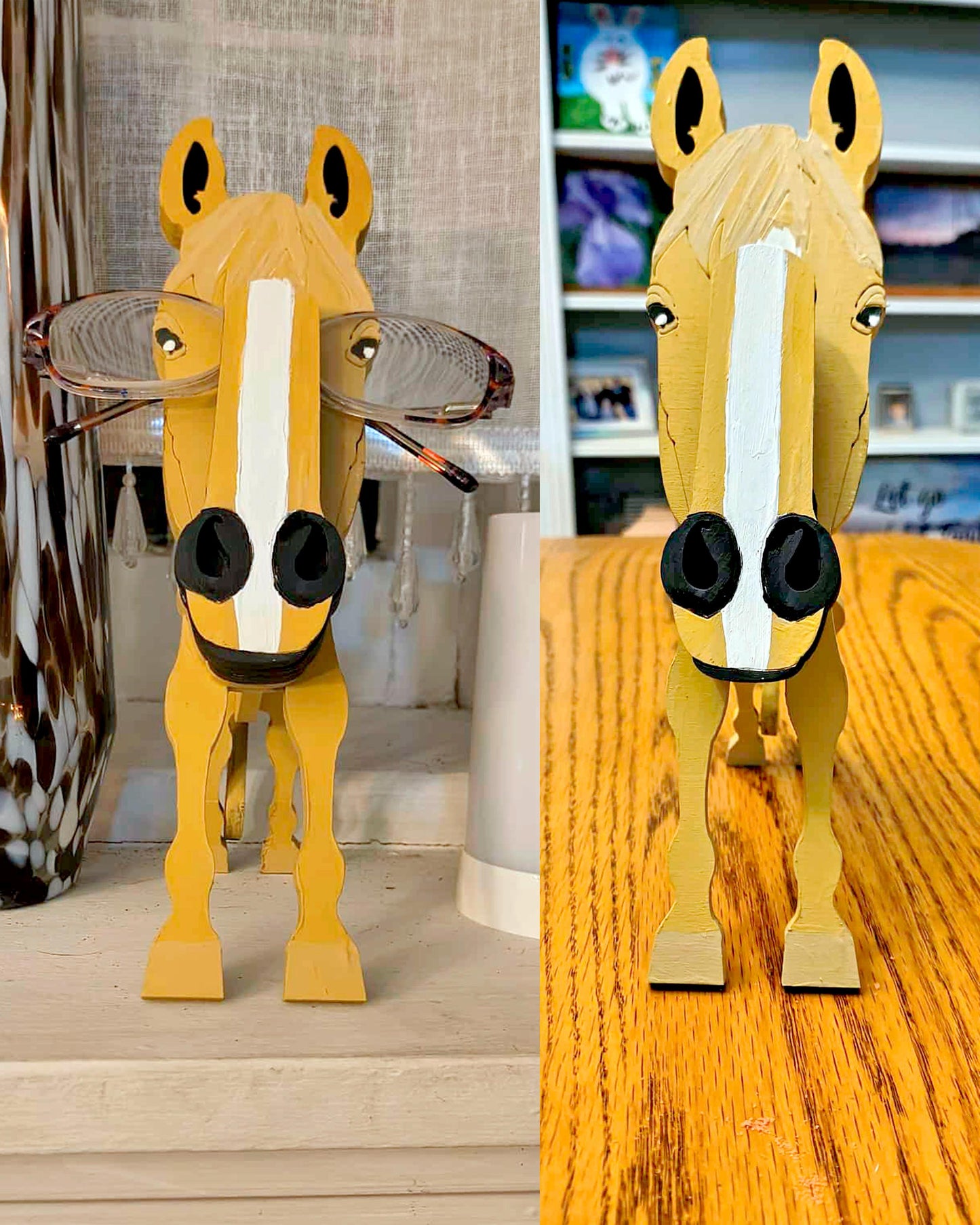 Horse Glasses Holder - Hand-Painted Wooden eyeglasses stand