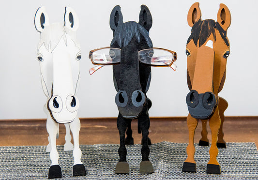 Horse Glasses Holder - Hand-Painted Wooden eyeglasses stand