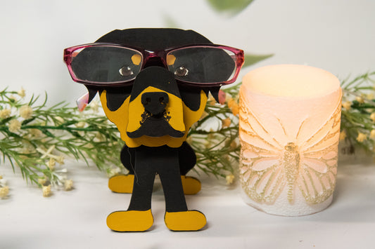 DIY rottweiler glasses holder, dog glasses stand craft kit, unfinished wooden glasses holder, dog lover craft project, DIY dog glasses stand, paint your own dog glasses holder, wooden dog glasses stand kit, handmade craft project for pet lovers, rottweiler craft kit, DIY pet lover gift, dog breed DIY kit