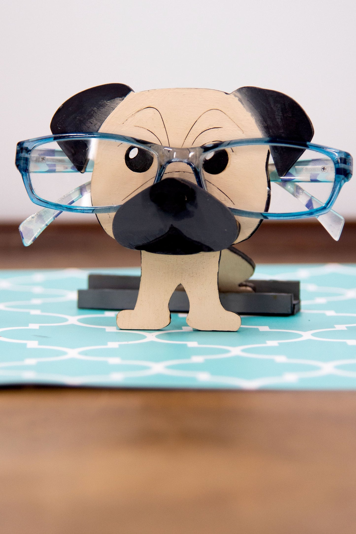 Custom Pug eyeglasses stand and decor - Dog glasses holder
