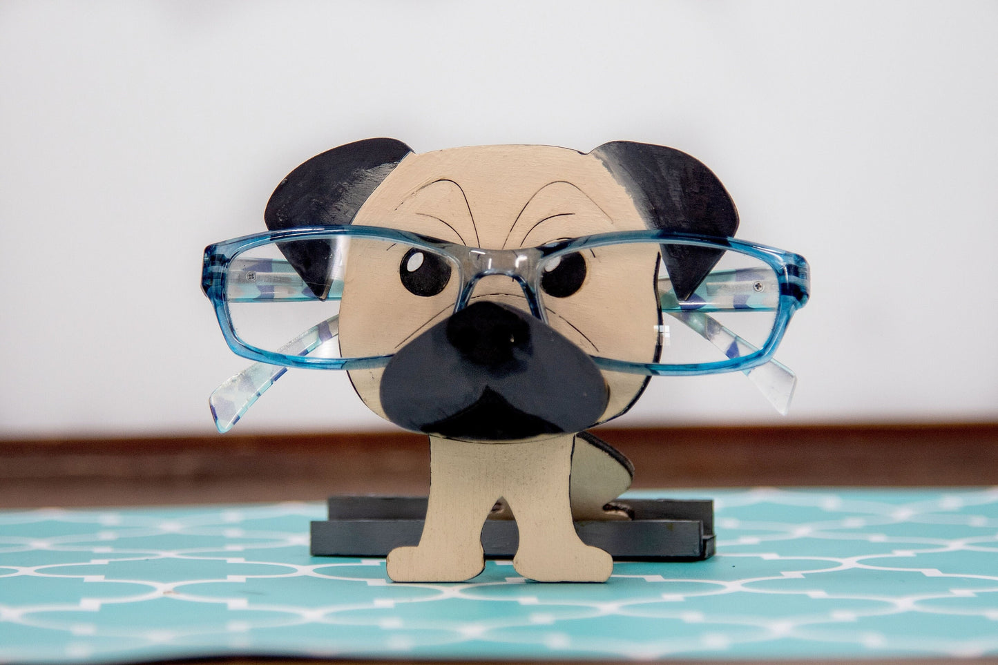 Custom Pug eyeglasses stand and decor - Dog glasses holder