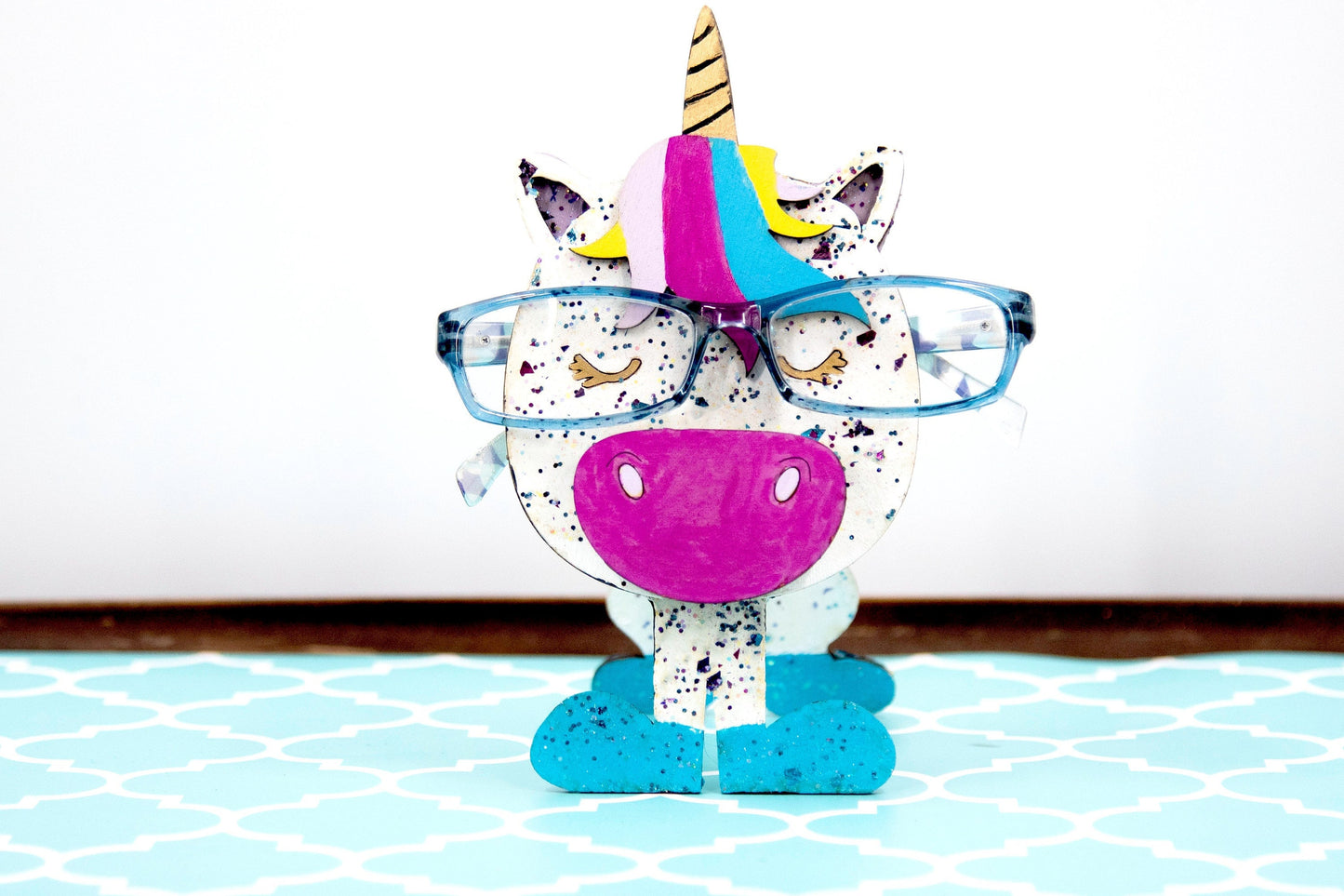 Custom Kids Unicorn decor and glasses holder - Eyeglasses stand