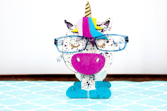 Custom Kids Unicorn decor and glasses holder - Eyeglasses stand