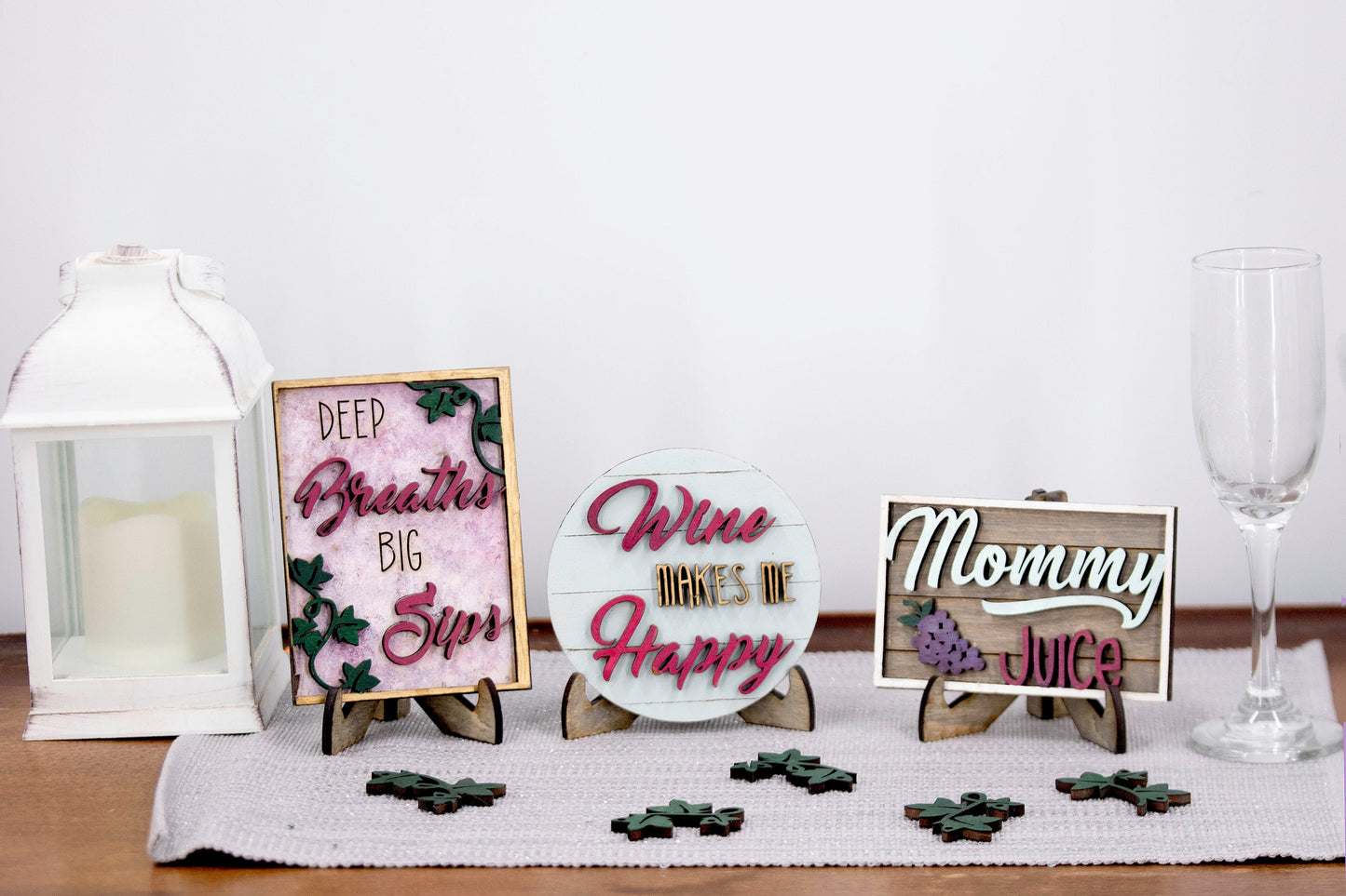 Wine tiered tray decor bundle- Custom decorative Wine decorations