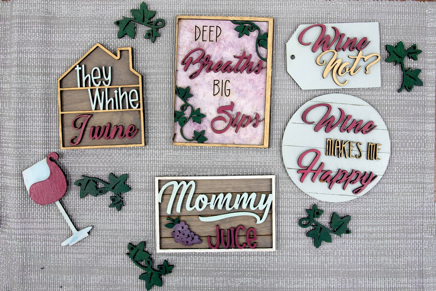 Wine tiered tray decor bundle- Custom decorative Wine decorations